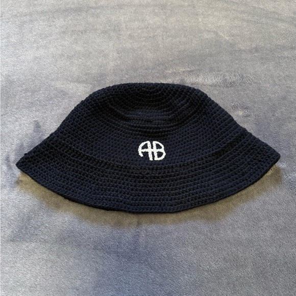 Anine Bing Black Darra Crochet Bucket Size Medium/Large main image 4